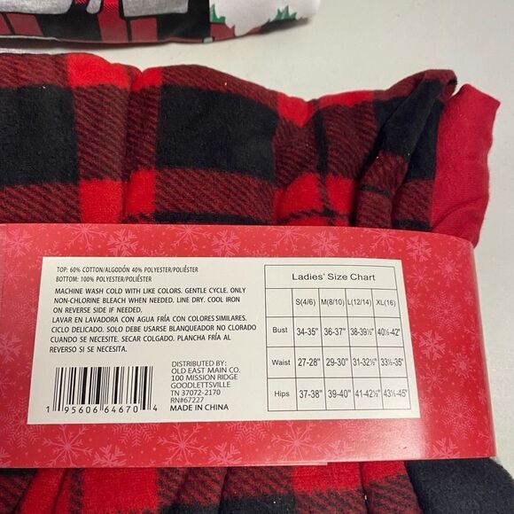 HOLIDAY STYLE  3 Women’s Pajama Sets Gray Red And Black Plaid Sizes‎  S L and XL - Picture 4 of 8